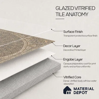 Carpet Wall & Floor Tile TL 11657 C Isfahan Medallion | 2 ft x 2 ft Punch Matte Finish Vitrified Tile - 9 mm | Suitable For Living Room, Bedroom, Kitchen
