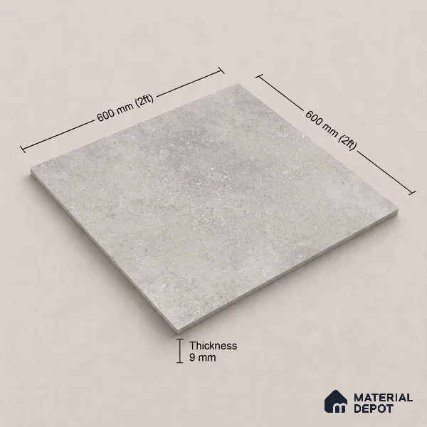 Punch Tile TL 11658 B | 2 ft x 2 ft Punch Matte Finish Vitrified Tile - 9 mm