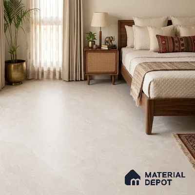 Marble Floor Tile TL 11660 Silver 6 ft x 4 ft Matte Finish Tile - 9 mm | Suitable For Living Room, Bedroom, Bathroom | Adhesive and Spacers Must be Used During Installation