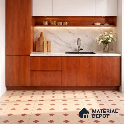 Moroccan Wall & Floor Tile TL 11661 D Desert Diamond 1 ft x 1 ft Ceramic Matte Finish Tile - 10 mm | Suitable For Kitchen, Bathroom, Balcony