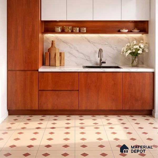 Moroccan Wall & Floor Tile TL 11661 D Desert Diamond 1 ft x 1 ft Ceramic Matte Finish Tile - 10 mm | Suitable For Kitchen, Bathroom, Balcony
