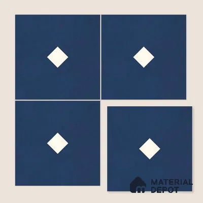 Moroccan Wall & Floor Decor Tile TL 11662 Navy Diamond 1 ft x 1 ft Ceramic Matte Finish Tile - 10 mm | Suitable For Kitchen, Bathroom, Balcony