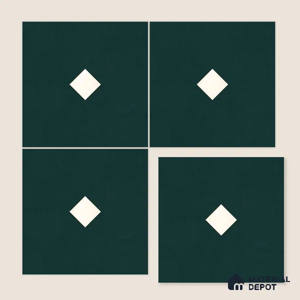 Moroccan Wall & Floor Decor Tile TL 11662 B Emerald Diamond 1 ft x 1 ft Ceramic Matte Finish Tile - 10 mm | Suitable For Kitchen, Bathroom, Balcony