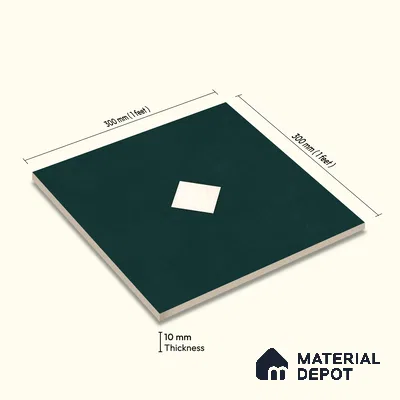 Moroccan Wall & Floor Decor Tile TL 11662 B Emerald Diamond 1 ft x 1 ft Ceramic Matte Finish Tile - 10 mm | Suitable For Kitchen, Bathroom, Balcony