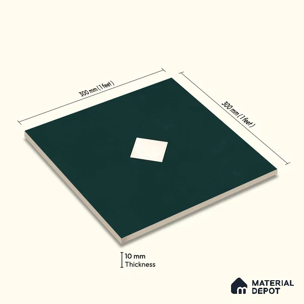 Moroccan Wall & Floor Decor Tile TL 11662 B Emerald Diamond 1 ft x 1 ft Ceramic Matte Finish Tile - 10 mm | Suitable For Kitchen, Bathroom, Balcony