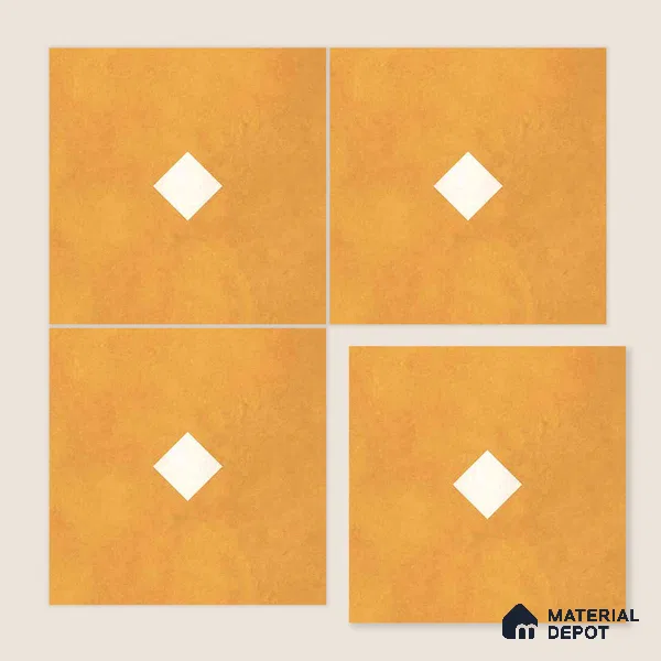 Moroccan Wall & Floor Decor Tile TL 11662 E Amber Diamond 1 ft x 1 ft Ceramic Matte Finish Tile - 10 mm | Suitable For Kitchen, Bathroom, Balcony