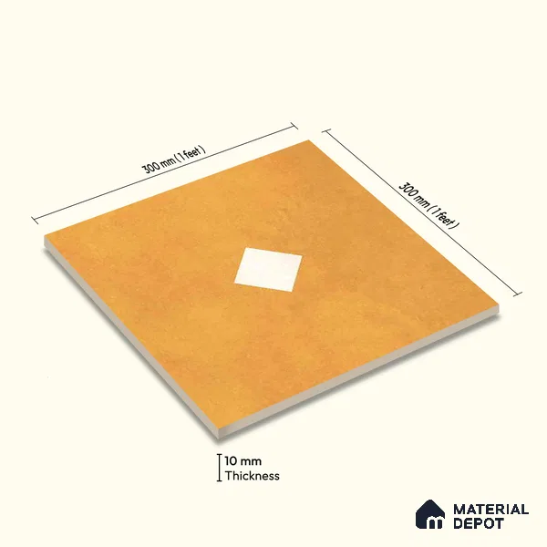 Moroccan Wall & Floor Decor Tile TL 11662 E Amber Diamond 1 ft x 1 ft Ceramic Matte Finish Tile - 10 mm | Suitable For Kitchen, Bathroom, Balcony