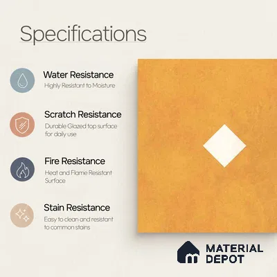 Moroccan Wall & Floor Decor Tile TL 11662 E Amber Diamond 1 ft x 1 ft Ceramic Matte Finish Tile - 10 mm | Suitable For Kitchen, Bathroom, Balcony