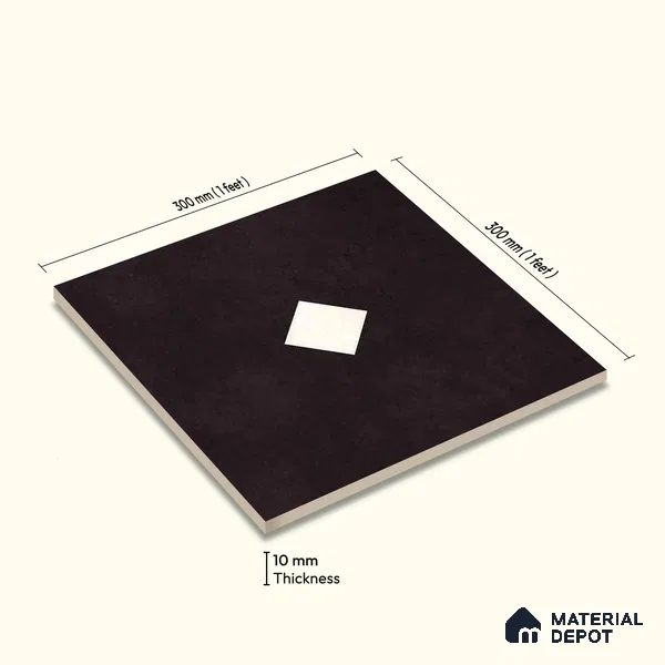 Moroccan Wall & Floor Decor Tile TL 11662 F Noir Diamond 1 ft x 1 ft Ceramic Matte Finish Tile - 10 mm | Suitable For Kitchen, Bathroom, Balcony