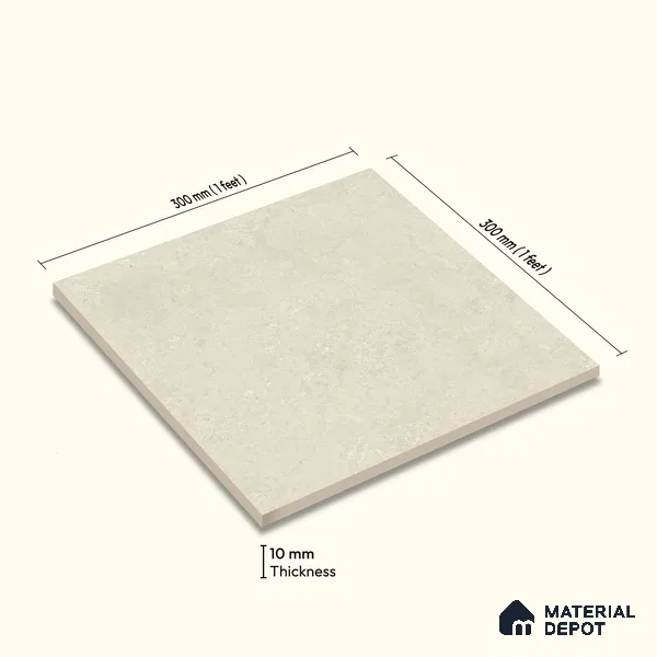 Moroccan Wall & Floor Light Tile TL 11680 Sandstone Mist 1 ft x 1 ft Ceramic Matte Finish Tile - 10 mm | Suitable For Kitchen, Bathroom, Balcony
