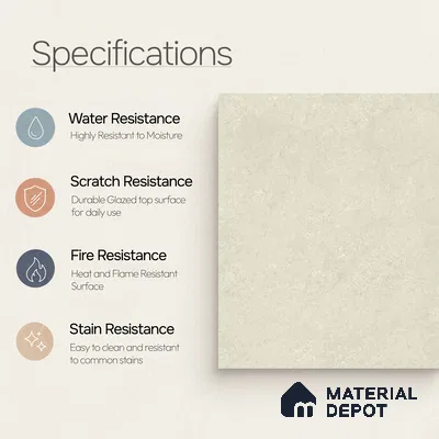 Moroccan Wall & Floor Light Tile TL 11680 Sandstone Mist 1 ft x 1 ft Ceramic Matte Finish Tile - 10 mm | Suitable For Kitchen, Bathroom, Balcony