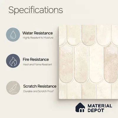 Faux Subway Wall Tile TL 11682 B Ivory Cascade 2 ft x 1 ft Ceramic Glossy Finish Tile - 9 mm | Suitable For Bathroom, Balcony & Kitchen Backsplash
