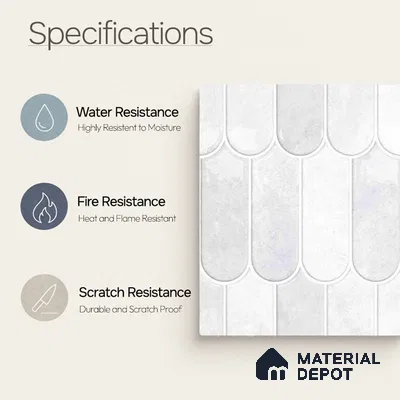 Faux Subway Wall Tile TL 11682 C Frosted Scallop 2 ft x 1 ft Ceramic Glossy Finish Tile - 9 mm | Suitable For Bathroom, Dining Area, Kitchen Backsplash