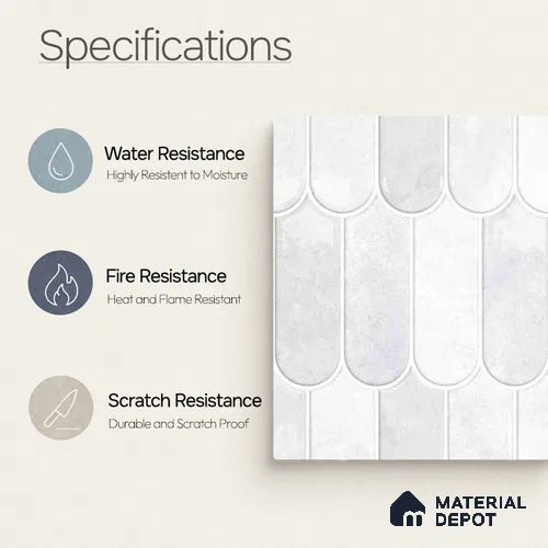 Faux Subway Wall Tile TL 11682 C Frosted Scallop 2 ft x 1 ft Ceramic Glossy Finish Tile - 9 mm | Suitable For Bathroom, Balcony & Kitchen Backsplash