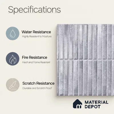 Faux Kitkat Subway Wall Tile TL 11684 E Urban Stria 2 ft x 1 ft Ceramic Glossy Finish Tile - 9 mm | Suitable For Bathroom, Balcony & Kitchen Backsplash (Sample)