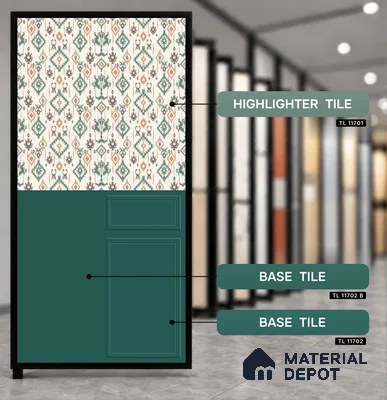 Moroccan Wall Decor Tile TL 11701 | 4 ft x 2 ft Vitrified Glue Double Digital Tile - 9 mm | Suitable for Bathroom, Accent/Feature Wall, Bedroom
