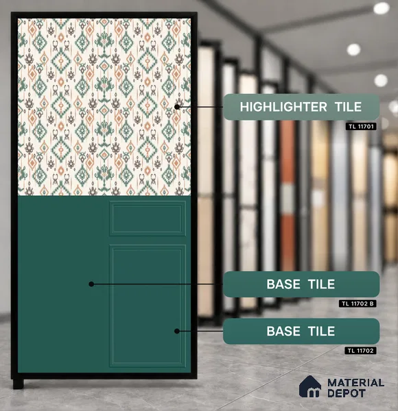 Moroccan Wall Decor Tile TL 11701 | 4 ft x 2 ft Vitrified Glue Double Digital Tile - 9 mm | Suitable for Bathroom, Accent/Feature Wall, Bedroom