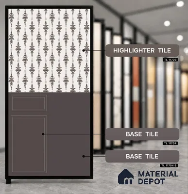 Plain Photo Frame Base Wall & Floor Tile TL 11704 B Cappucino Brown 4 ft x 2 ft Matte Finish  Full Body Vitrified Tile - 9 mm | Suitable For Living Room, Hall, Bedroom