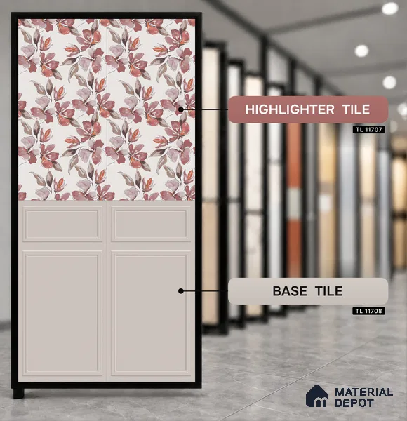 Tropical Wall Decor Tile TL 11707 | 4 ft x 2 ft Vitrified Glue Double Digital Tile - 9 mm | Suitable for Bathroom, Accent/Feature Wall, Dining Area