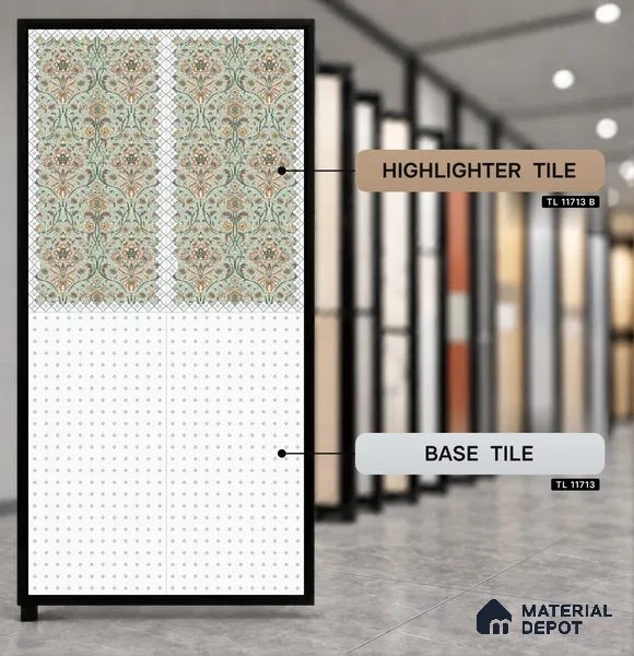 Moroccan Wall Decor Tile TL 11713 B | 4 ft x 2 ft Vitrified Carving Matte Finish Tile - 9 mm