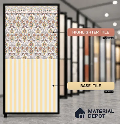 Moroccan Wall Decor Tile TL 11715 B | 4 ft x 2 ft Vitrified Carving Matte Finish Tile - 9 mm