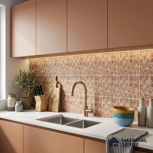 Moroccan Floor & Wall Tile TL 11720 | 8 in x 8 in Vitrified Metallic Glue Matte Tile - 9 mm
