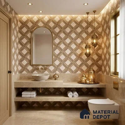 Moroccan Floor & Wall Tile TL 11726 | 8 in x 8 in Vitrified Matte Tile - 9 mm