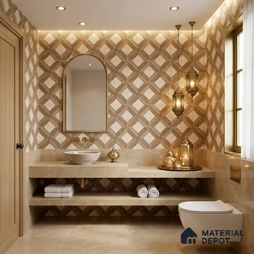 Moroccan Floor & Wall Tile TL 11726 | 8 in x 8 in Vitrified Matte Tile - 9 mm