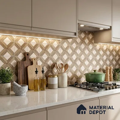 Moroccan Floor & Wall Tile TL 11726 | 8 in x 8 in Vitrified Matte Tile - 9 mm