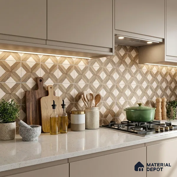 Moroccan Floor & Wall Tile TL 11726 | 8 in x 8 in Vitrified Matte Tile - 9 mm