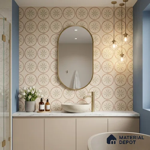 Moroccan Floor & Wall Tile TL 11728 | 8 in x 8 in Vitrified Glue Matte Tile - 9 mm