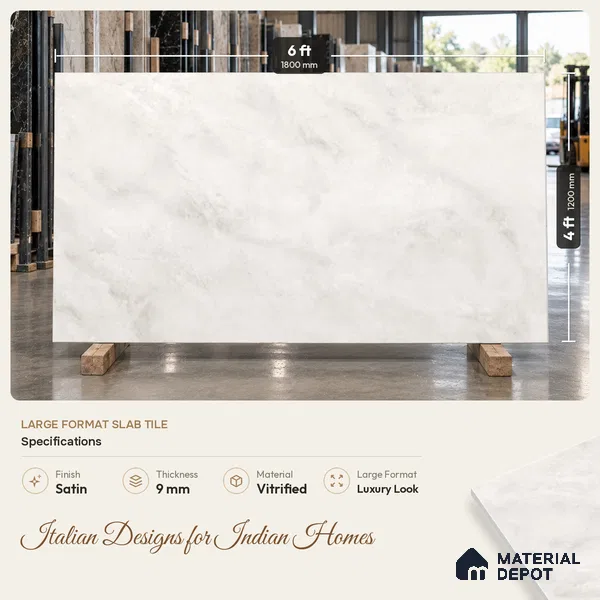 Endless Onyx Wall & Floor Tile TL 11742 6 ft x 4 ft Satin Finish Vitrified Tile - 9 mm | Suitable For Living Room, Bedroom, Bathroom