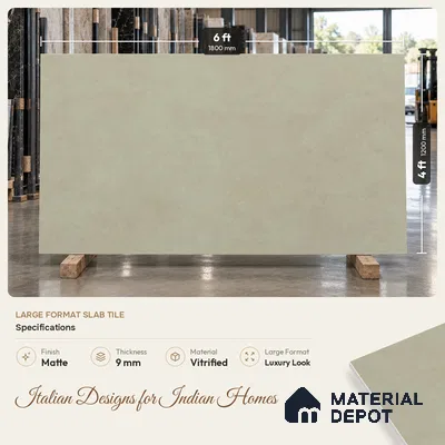 Stone Wall & Floor Tile TL 11743 C | 6 ft x 4 ft Vitrified Matte Tile - 9 mm