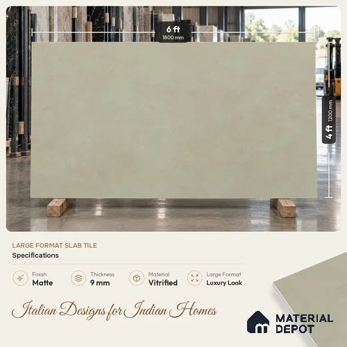 Stone Wall & Floor Tile TL 11743 C | 6 ft x 4 ft Vitrified Matte Tile - 9 mm