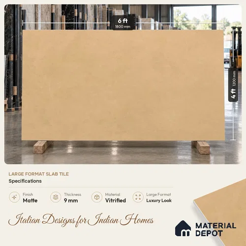 Stone Wall & Floor Tile TL 11743 D | 6 ft x 4 ft Vitrified Matte Tile - 9 mm