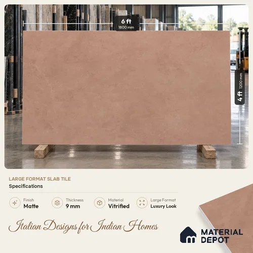 Stone Wall & Floor Tile TL 11743 E | 6 ft x 4 ft Vitrified Matte Tile - 9 mm
