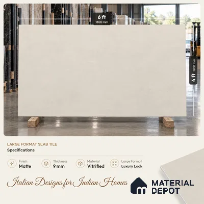 Stone Wall & Floor Tile TL 11743 | 6 ft x 4 ft Vitrified Matte Tile - 9 mm