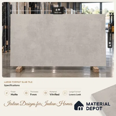 Stone Wall & Floor Tile TL 11744 B | 6 ft x 4 ft Vitrified Matte Tile - 9 mm