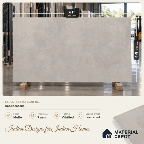 Stone Wall & Floor Tile TL 11744 B | 6 ft x 4 ft Vitrified Matte Tile - 9 mm
