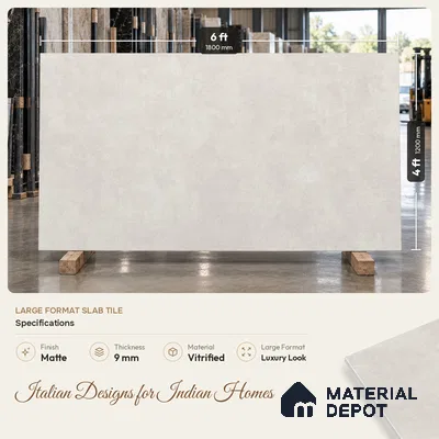 Stone Wall & Floor Tile TL 11744 C | 6 ft x 4 ft Vitrified Matte Tile - 9 mm