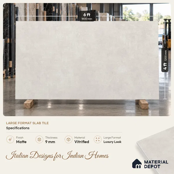 Stone Wall & Floor Tile TL 11744 C | 6 ft x 4 ft Vitrified Matte Tile - 9 mm