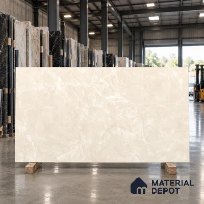 Marble Endless Wall & Floor Tile TL 11745 Cream 6 ft x 4 ft Satin Finish Vitrified Tile - 9 mm | Suitable For Living Room, Bedroom, Bathroom