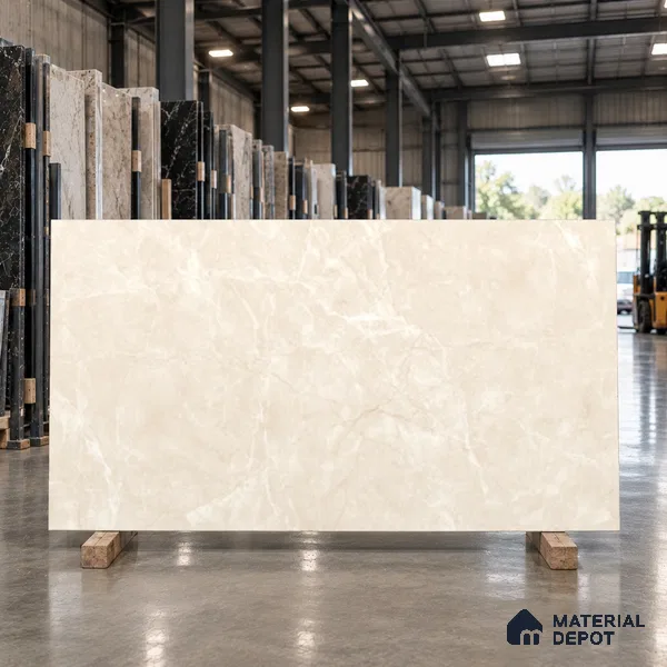 Marble Endless Wall & Floor Tile TL 11745 Cream 6 ft x 4 ft Satin Finish Vitrified Tile - 9 mm | Suitable For Living Room, Bedroom, Bathroom