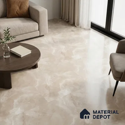 Marble Onyx Wall & Floor Tile TL 11746 Caramel Beige 6 ft x 4 ft Satin Finish Vitrified Tile - 9 mm | Suitable For Living Room, Bedroom, Bathroom