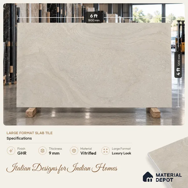 Stone Wall & Floor Tile TL 11747 | 6 ft x 4 ft Vitrified GHR Tile - 9 mm