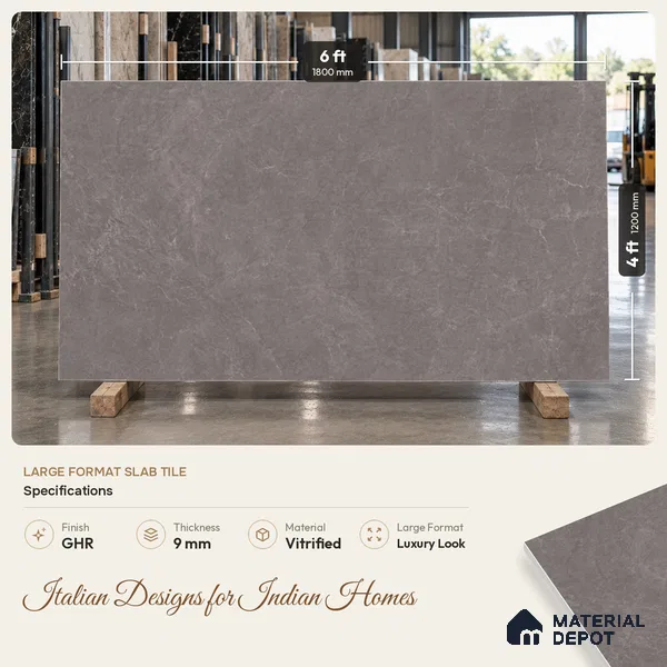 Stone Wall & Floor Tile TL 11748 B | 6 ft x 4 ft Vitrified GHR Tile - 9 mm