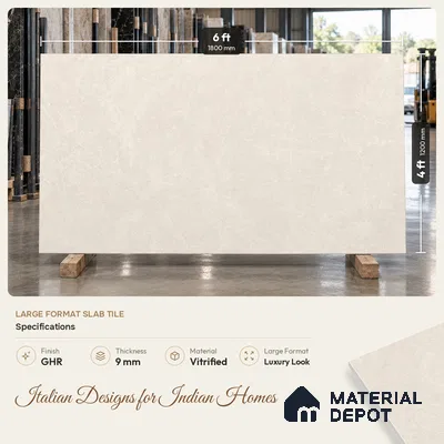 Stone Wall & Floor Tile TL 11748 | 6 ft x 4 ft Vitrified GHR Tile - 9 mm