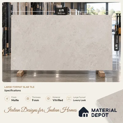Stone Wall & Floor Tile TL 11749 | 6 ft x 4 ft Vitrified Double Digital Matte Tile - 9 mm