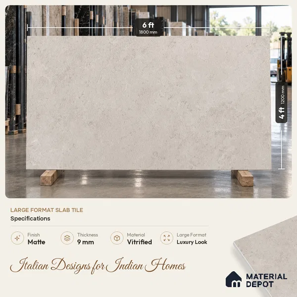 Stone Wall & Floor Tile TL 11749 | 6 ft x 4 ft Vitrified Double Digital Matte Tile - 9 mm