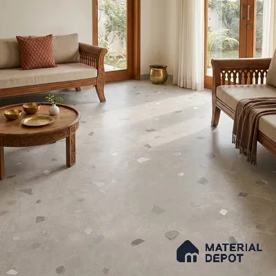 Terrazzo Wall & Floor Tile TL 11750 | 6 ft x 4 ft Vitrified Double Digital Matte Tile - 9 mm